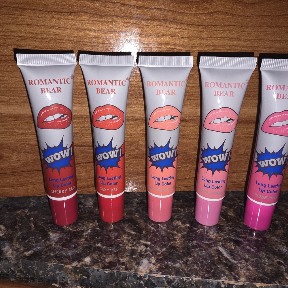 Lip Stain Collection - Sexy Red, Rose Pink, Lovely Peach, Cherry Red, Watermelon